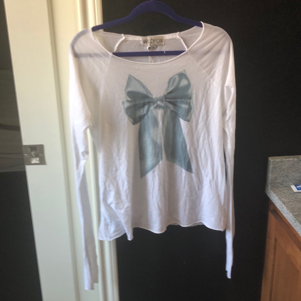 NWT Wildfox long sleeve bow tee s